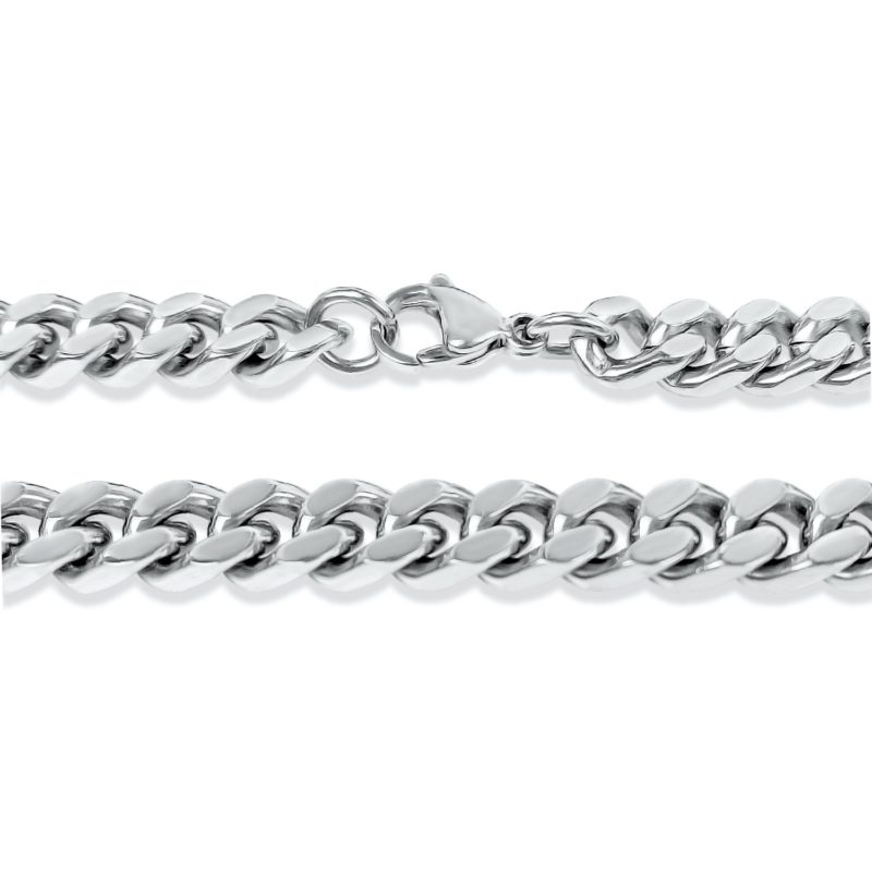 WALLET CHAIN CURB BLACK 10MM STAINLESS STEEL 18, 24 & 30
