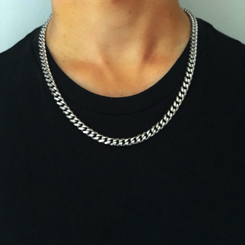 Waterproof Box Style Chain Necklace for Men Men's Stainless Steel Necklace  Men's Jewelry Silver Necklace for Men Stainless Steel. 