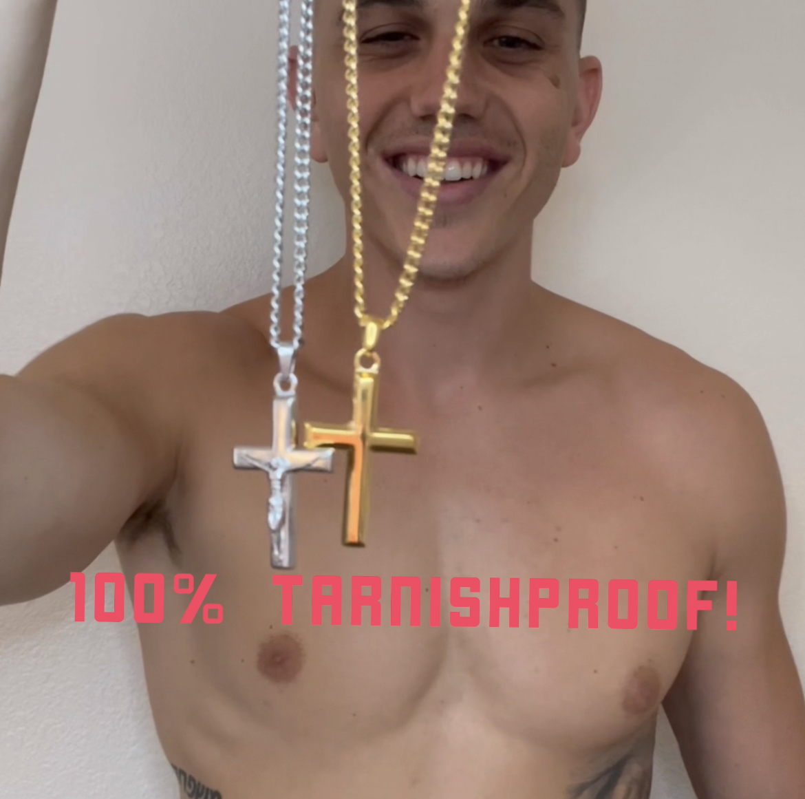 heavy gold cross and chain