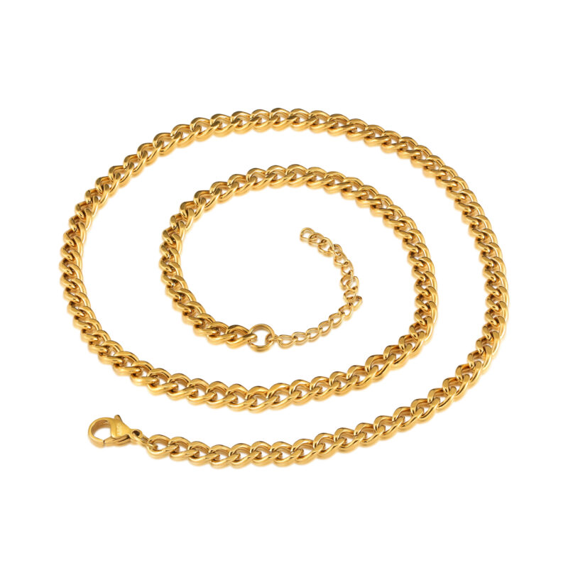 Gold Curb Chain Necklace