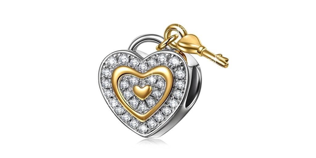 Heart & Key Charm