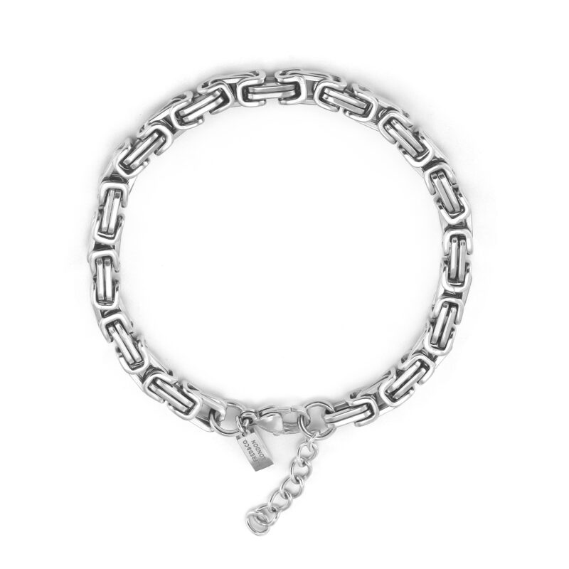 Mens Silver Byzantine Bracelet