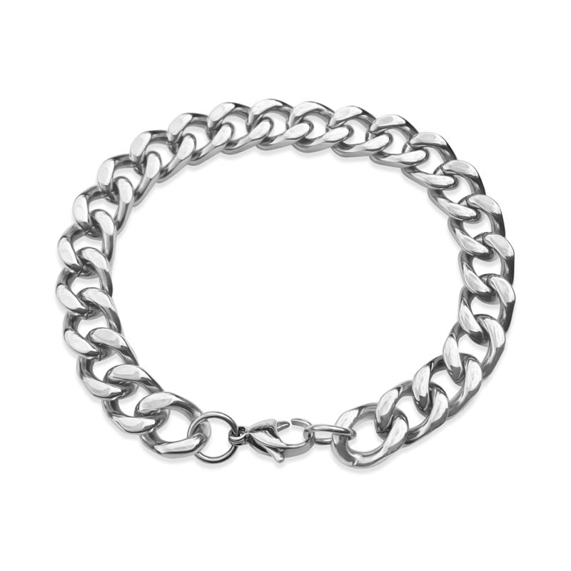 Mens Silver Curb Bracelet | 10mm Width | Alfred & Co. London