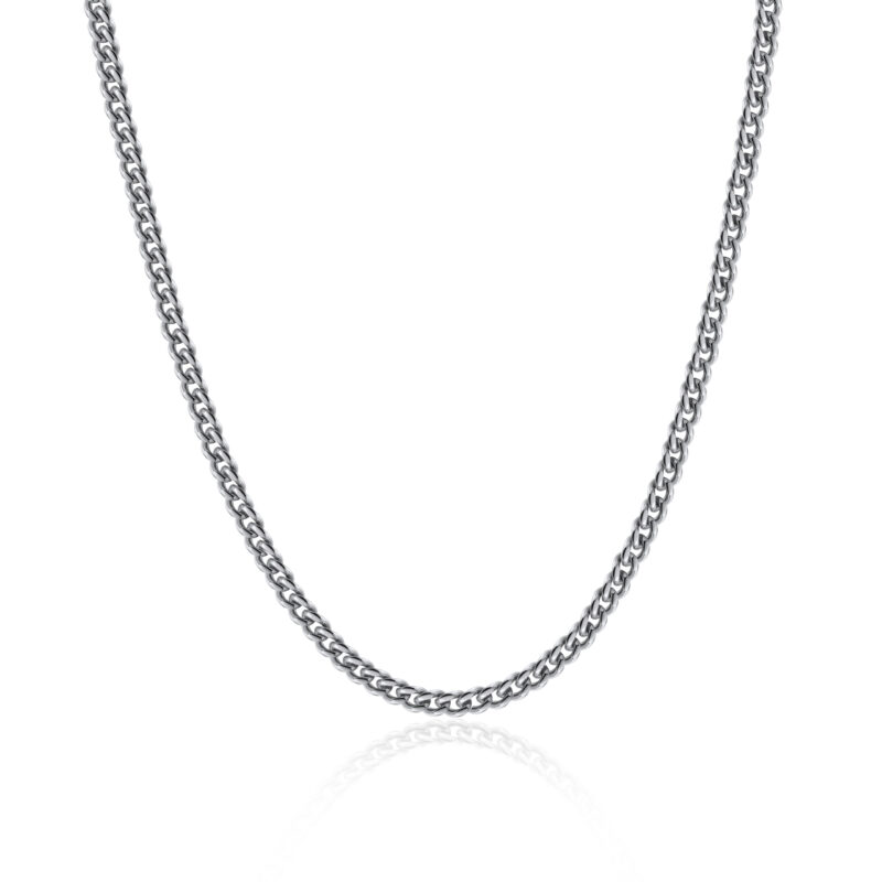 Mens Thin Silver Curb Chain 4mm