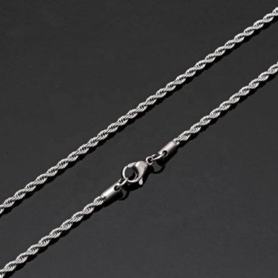 Mens Silver Rope Chain 