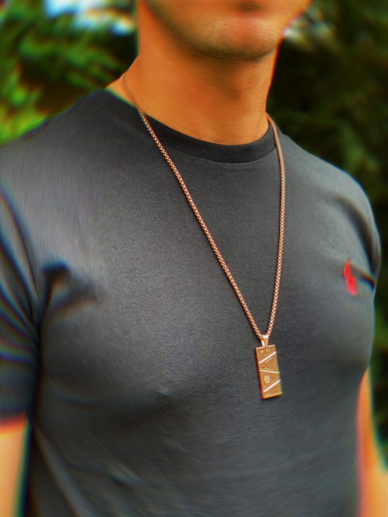 Mens Pendant Necklace Rose Gold