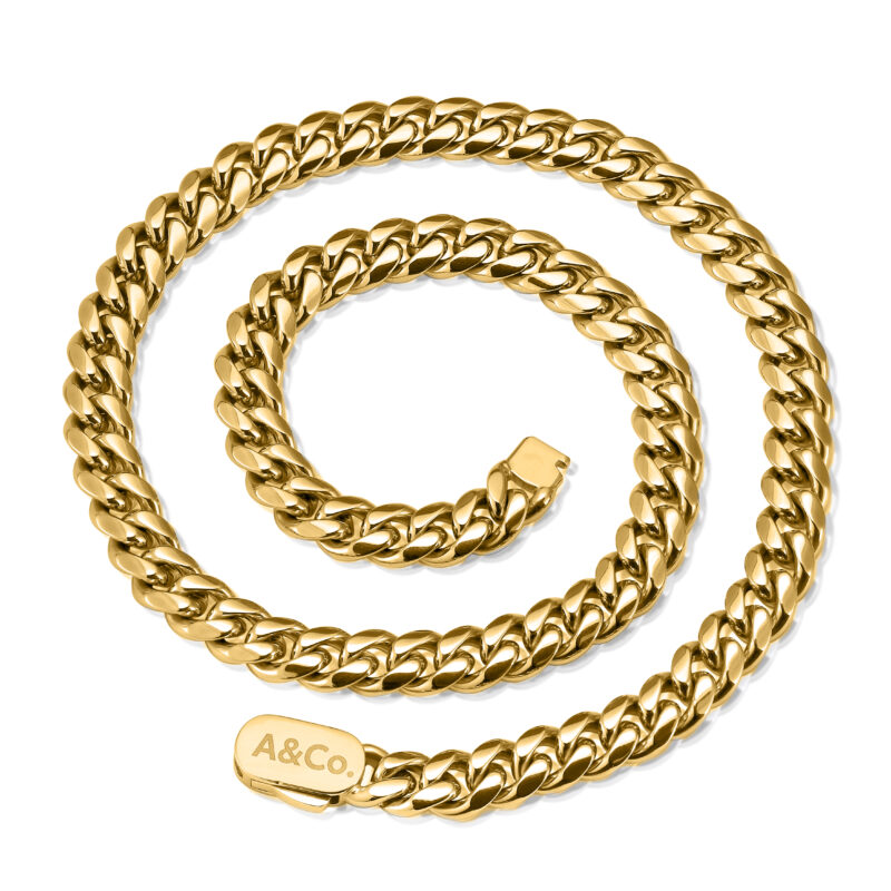 Gold Cuban Necklace 12mm Width