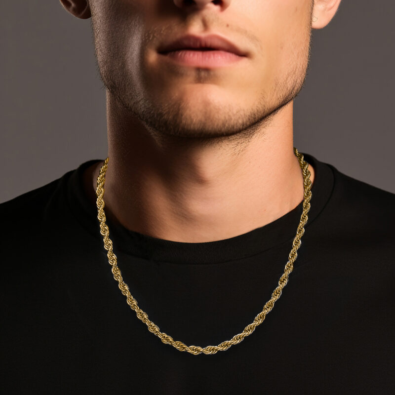 Gold Rope Chain Necklace 6mm