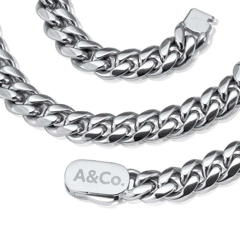 Silver Cuban Chain 12mm Width