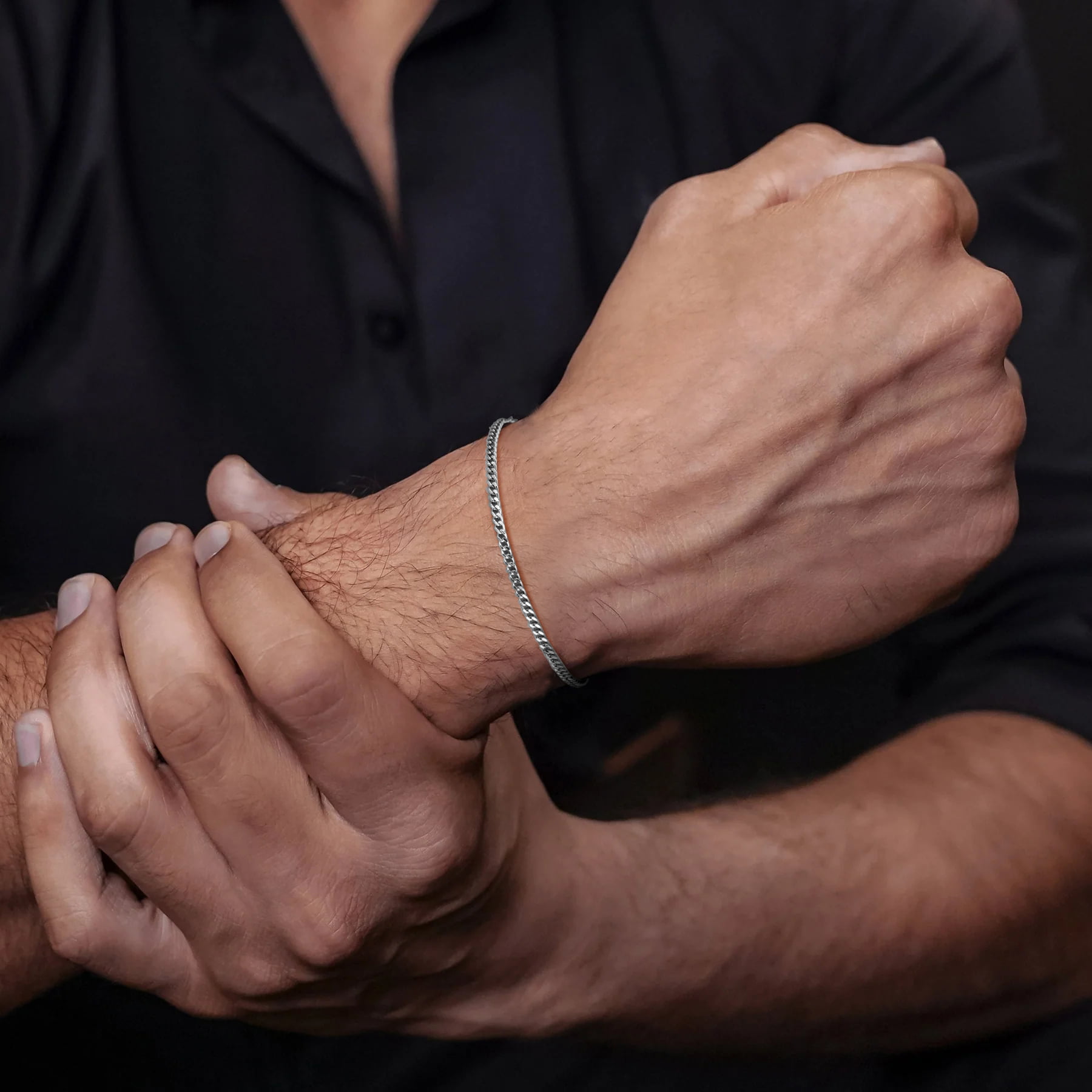 Curb Silver Bracelet For Men – The Silver Essence
