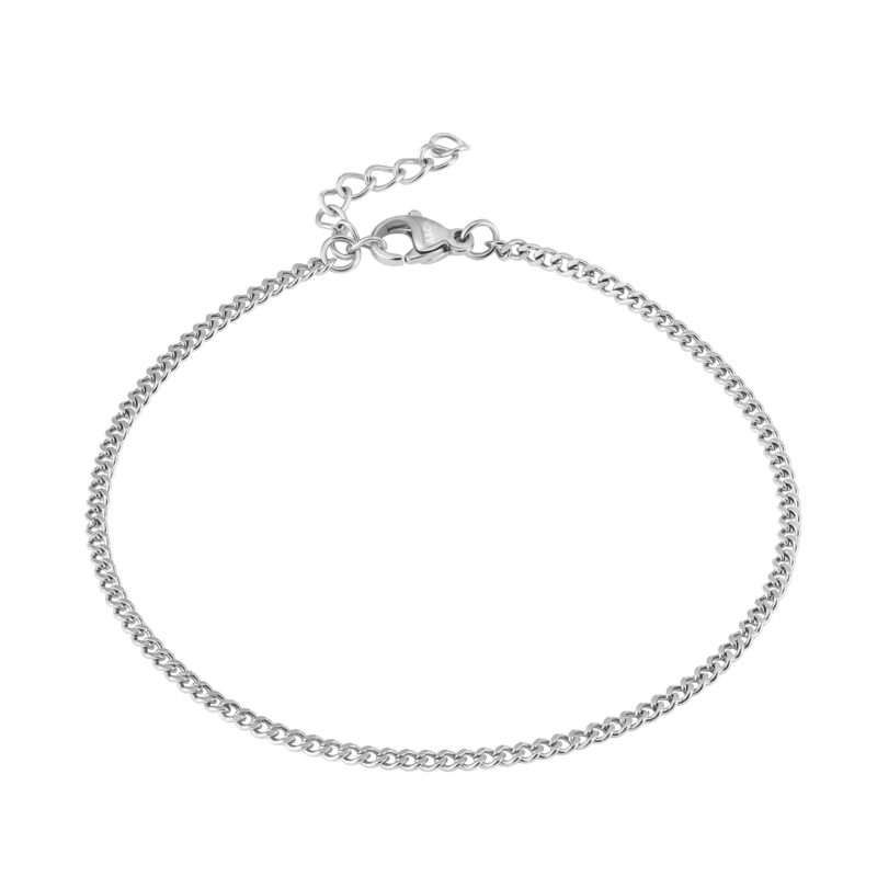 Thin Silver Curb Bracelet