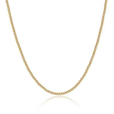 Thin Gold Curb Chain Necklace