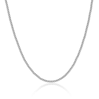 Thin Silver Curb Chain Necklace