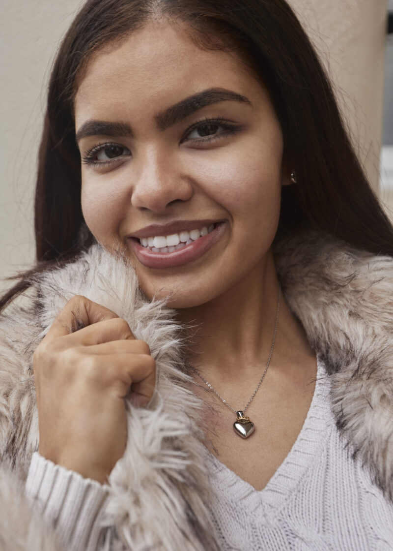 Silver Gold Heart Necklace