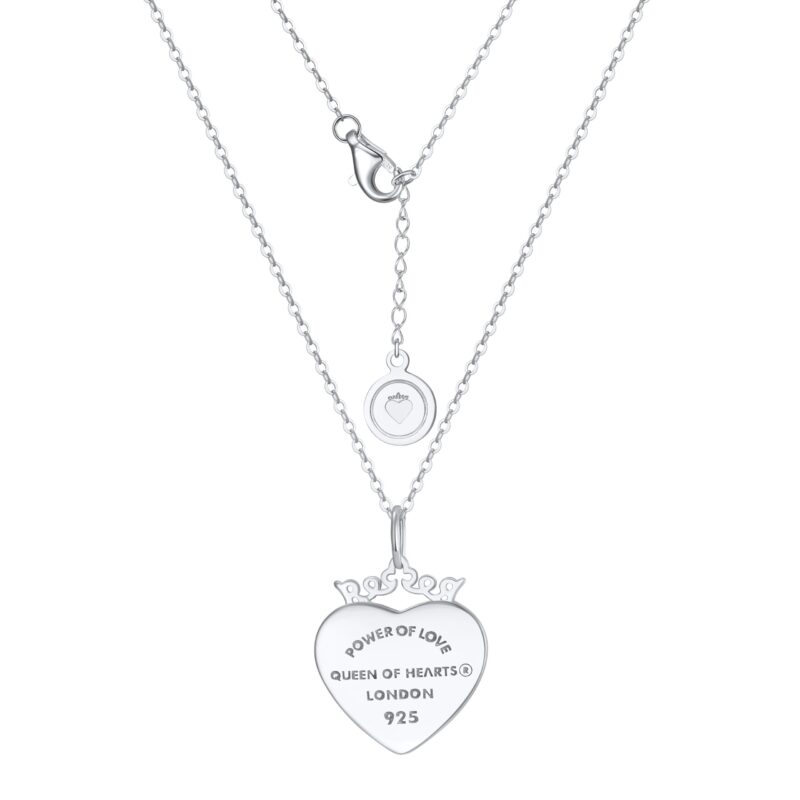 Crowned Heart "Power of Love" Pendant Necklace | Silver - Image 2