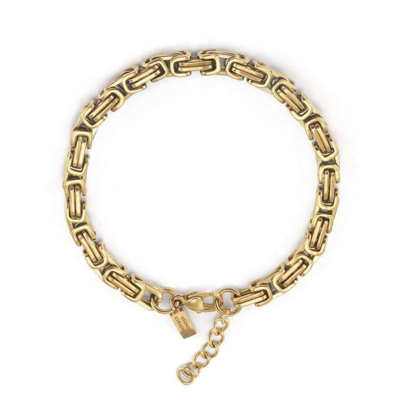 Mens Gold Byzantine Bracelet
