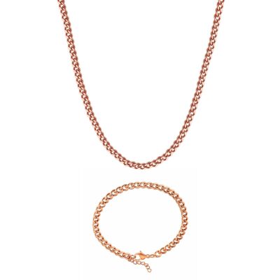 Rose Gold Necklace & Bracelet Set