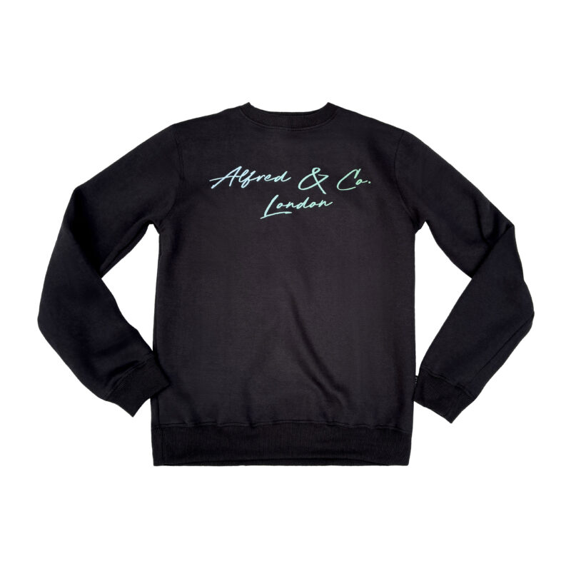 Mens Black Jumper Green Signature