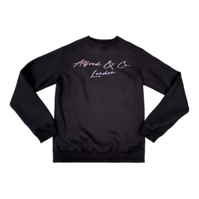 Mens Black Jumper Purple Signature